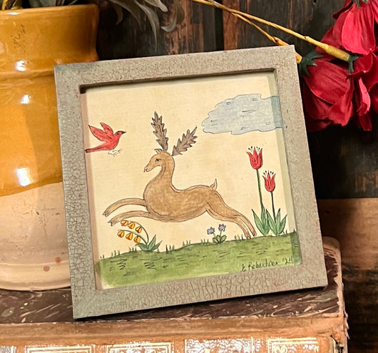 ER-2511 Framed Original Stag Painting