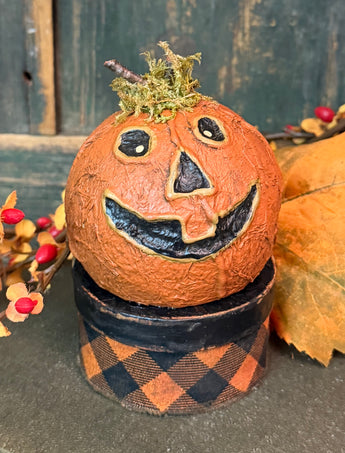 PEN-118 Small Fabric Cover Box with Molded Jack-o Head