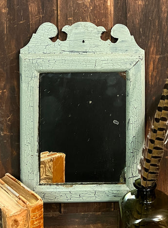 FB-22 Green Crackle Painted Wood Mirror