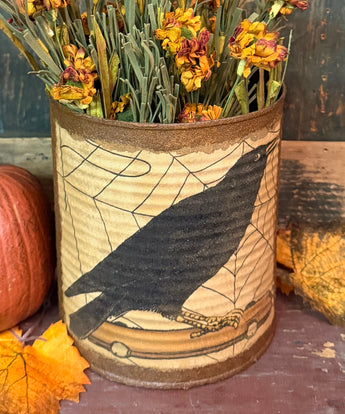 PEN-138 Rusty Tin Can with Crow Image