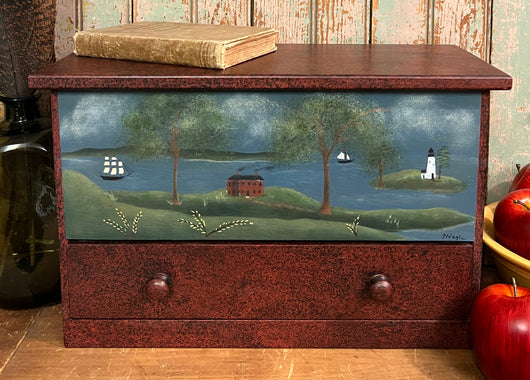 NV-764 Hand-painted Lift Top Wood Box
