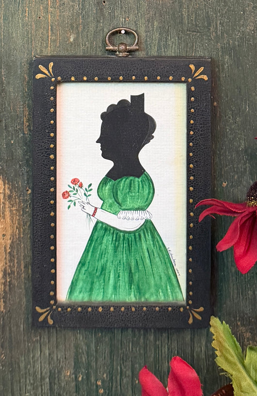 X38 Girl in Green Dress Silhouette