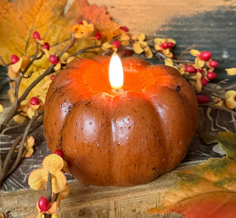 RA-197 Small Orange Pumpkin Flame Candle