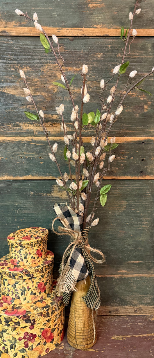 TBH-46 Faux Pussy Willows in Antique Spindle