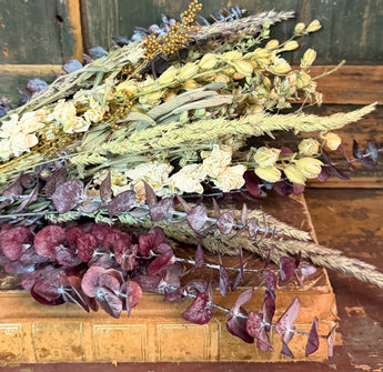 NET-SDB-N Small Dried Flower Bunch - White Larkspur