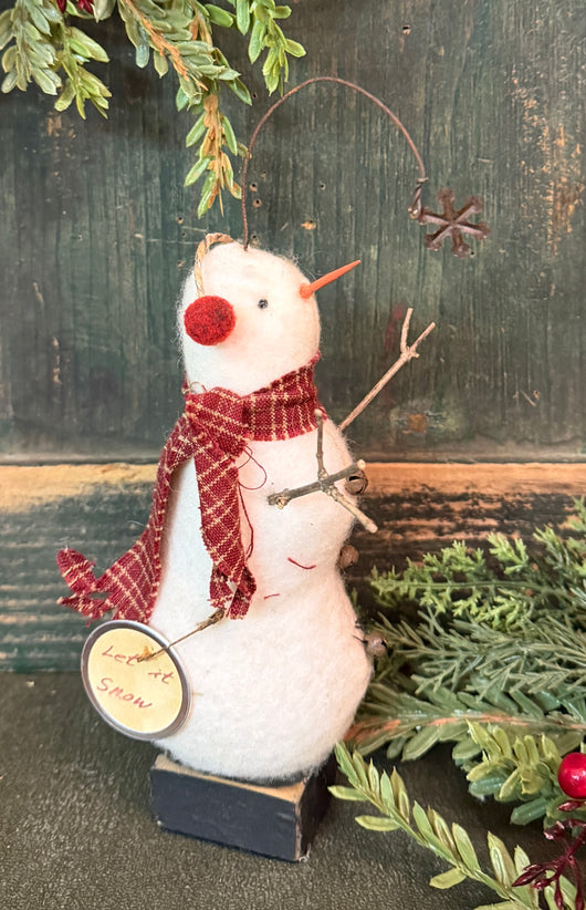 NG-244 Fabric Snowman with Tin Snowflake