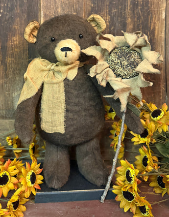 PPP-42 Standing Brown Bear with Sunflower