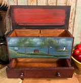NV-764 Hand-painted Lift Top Wood Box