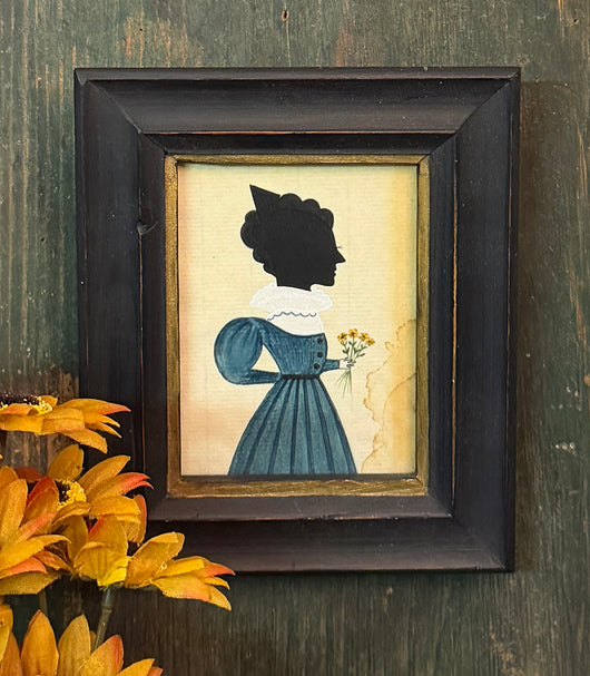X37 Girl in Blue Dress Silhouette