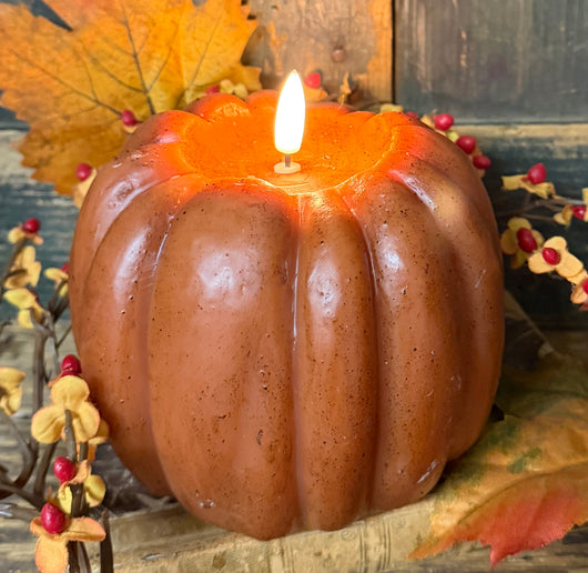 RA-198 Med Orange Pumpkin Flame Candle