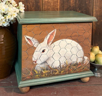NV-1018 Hand-painted Lift Top Trunk with Bunny