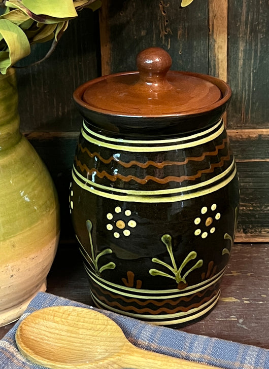 SJP-BTC-D Black Pottery Tea Canister