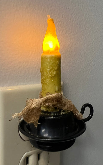 RJ-CNL-M Wax Coated Candle Night Light - Mustard