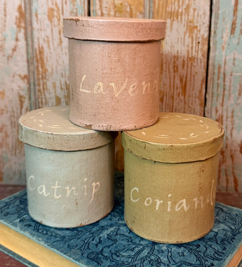 VN-X67 Stenciled Paper Mache Herb Boxes - Set of 3 - From our personal collection