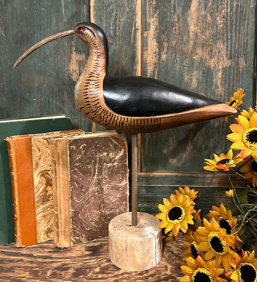 NV-722 Hand-Carved & Painted Large Shorebird