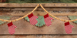 RA-139 Wood Beads & Knitted Mittens Garland