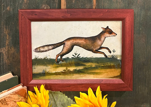 MB-RFR Red Fox Running Watercolor Framed Print