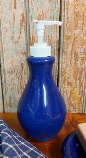 ECP-SPD-B Pottery Soap Pump Dispenser - Blue