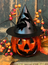 CG-2017 Jack-O Candle with Tin Witch Hat - Pumpkin Pie