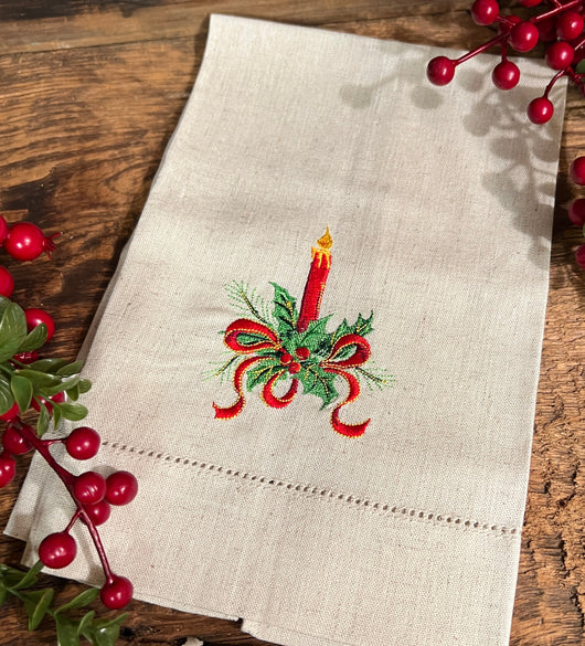 PH-81 Embroidered Christmas Candle Towel