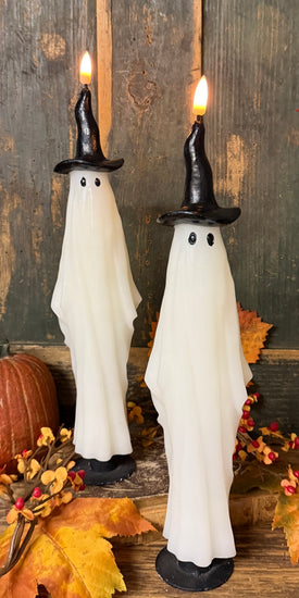 RA-195 Ghost Battery Operated Candles with 3D Flame - Set of 2