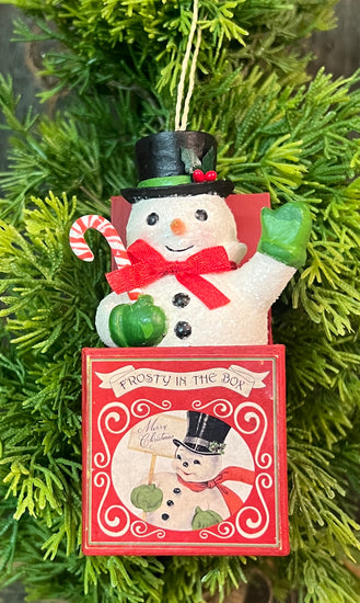 BLD-09 Snowman in Box Ornament