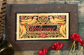 PJH-325 Welcome with Birds Framed Paper Cutting