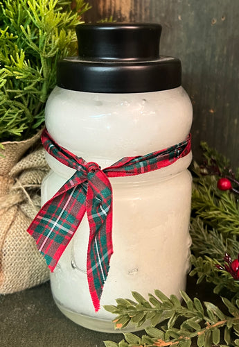 CG-1320 Snowman Jar Candle - Welcome Wreath Scent