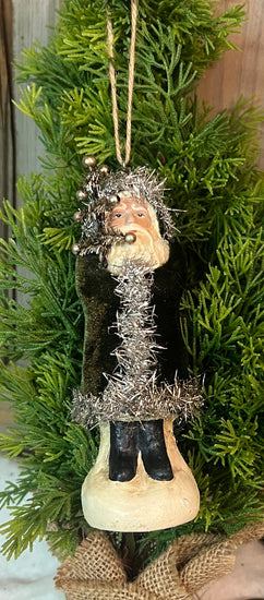 RA-186 Dark Green Velvet Belsnickle Ornament