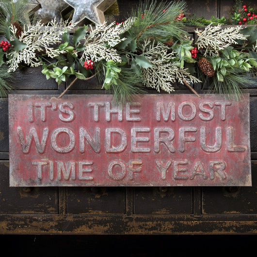 RA-126 Most Wonderful Time... Embossed Tin Sign