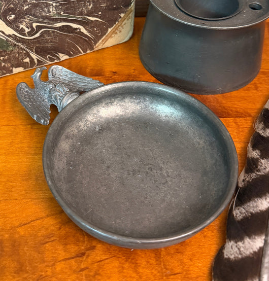 MAX-4 Vintage Pewter Porringer with Eagle