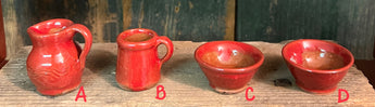 EJS-MP38 Mini Red Pitchers, Cups & Bowls