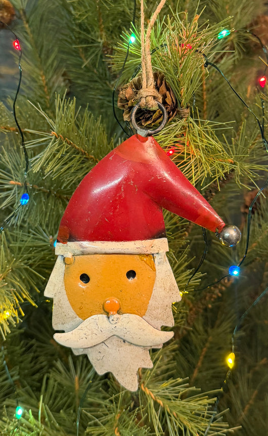 PC-T9 Reclaimed Metal Santa Ornament