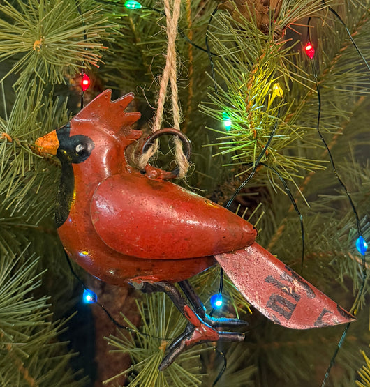 PC-T10 Reclaimed Metal Cardinal Ornament