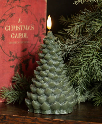 RA-229 Lg Green Balsam Tree 3D Flame Shimmer Candle
