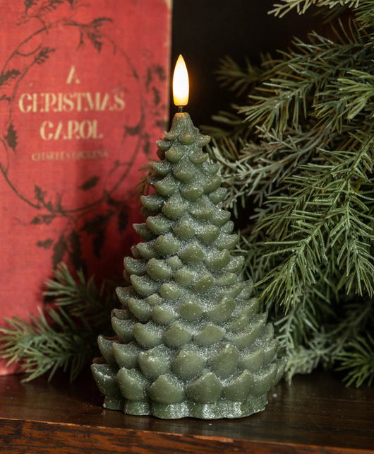 RA-229 Lg Green Balsam Tree 3D Flame Shimmer Candle