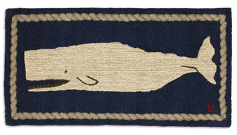 C4C-17 White Whale Hooked Rug