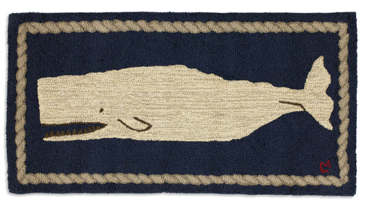 C4C-17 White Whale Hooked Rug