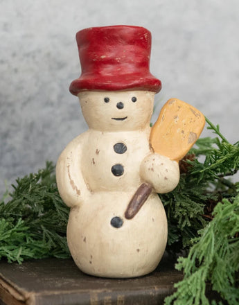 RA-230 Small Paper Mache Snowman with Broom