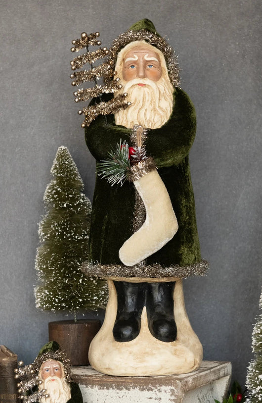 RA-232 Large Forest  Green Velvet Belsnickle