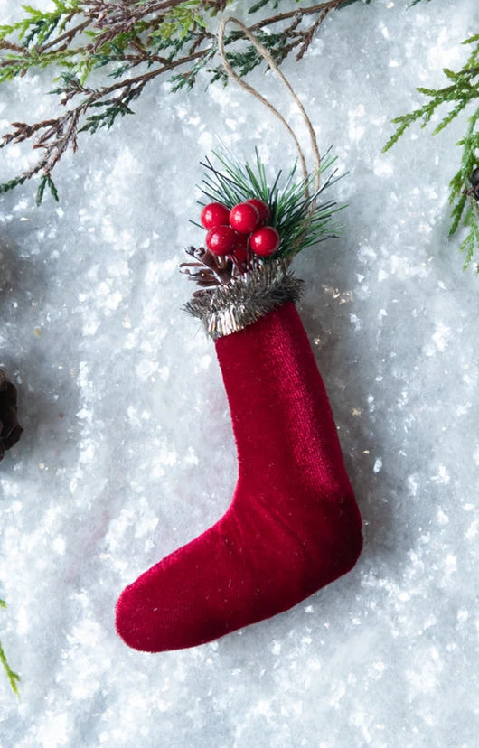 RA-203 Red Velvet Stocking Ornament