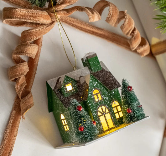 RA-234 Green House Ornament with Battery Light