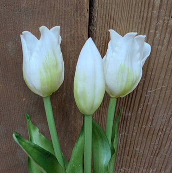 AT-3W Real Touch Tulip Bunch - White