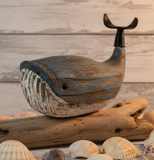 HA-09 Wood Whale - Blue