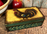 NV-653 Hand-painted Box with Rooster Tole Painting