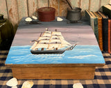 NV-639 Hand-painted Aged Lift Top Writing Desk