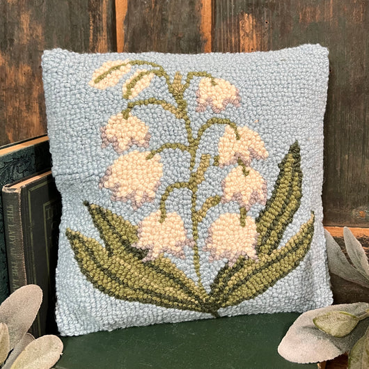PH-74 Lily of the Valley Wool Hooked Pillow