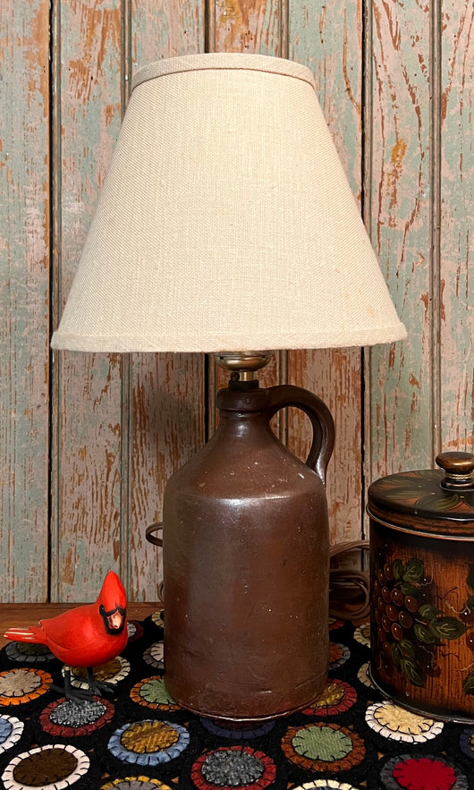 NV-619 Pottery Brown Jug Lamp with Shade