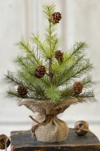 LH-59 12” Faux Pine Tree with Cones