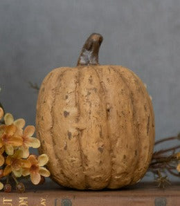 RA-152 Small Tall Beige Paper Mache Pumpkin